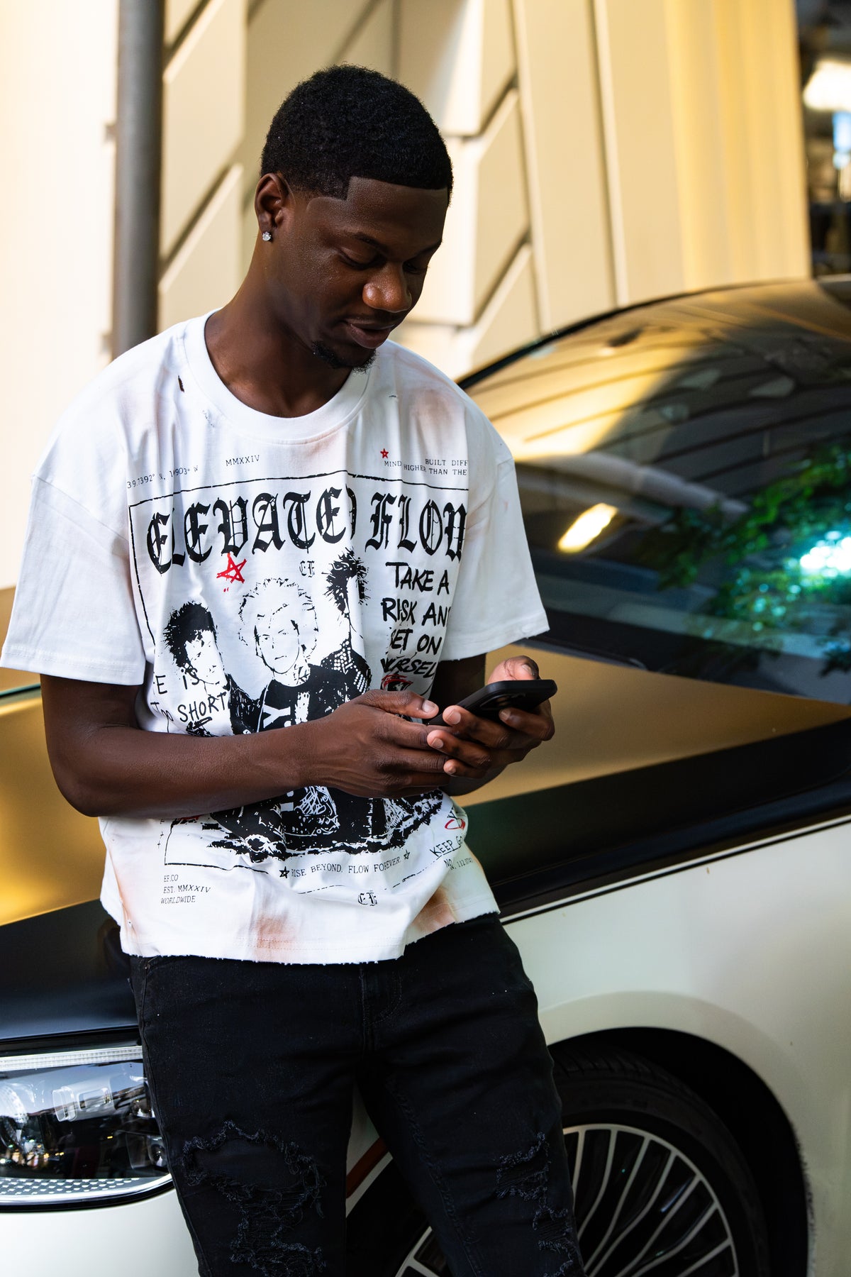 Elevated Flow Tee - White