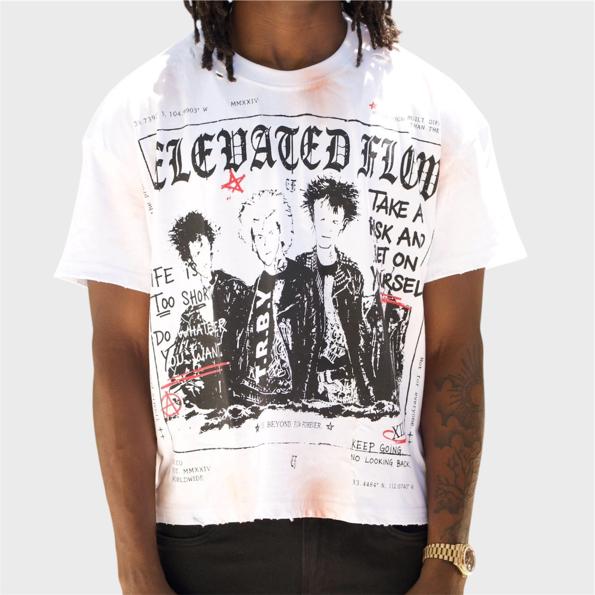 Elevated Flow Tee - White